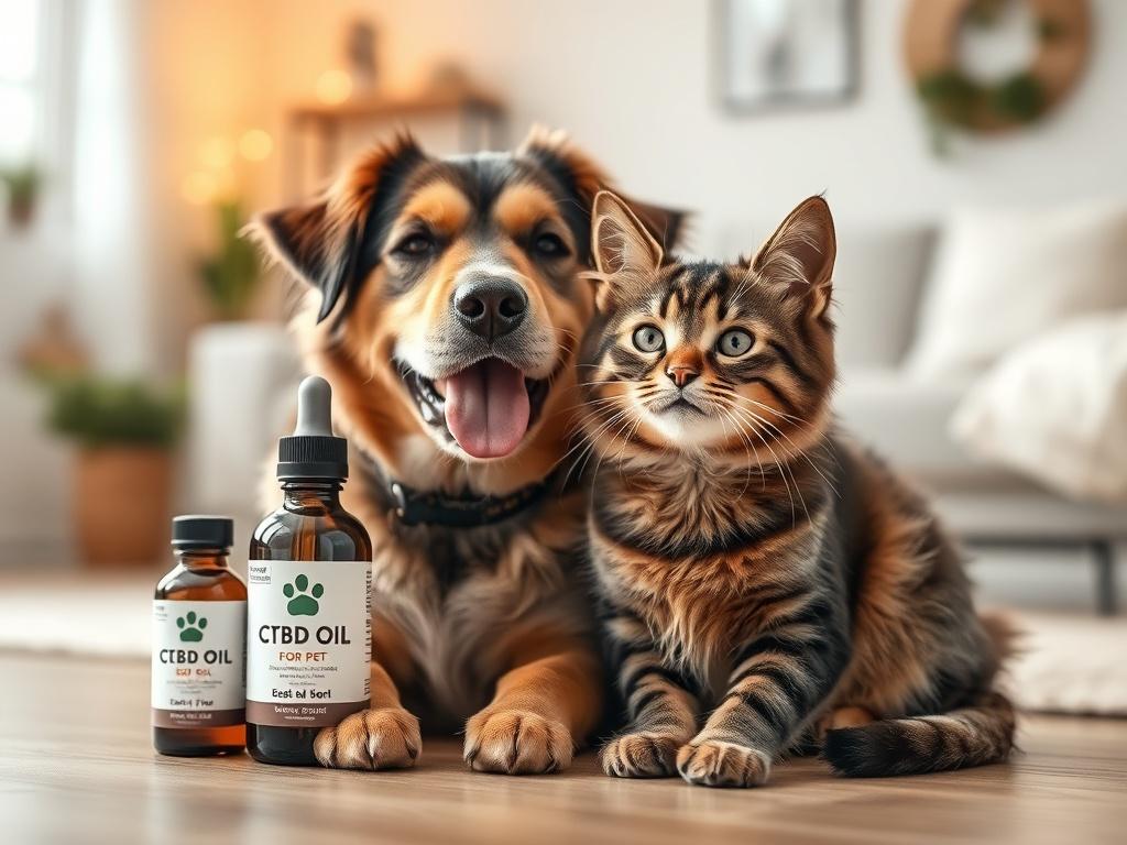 A realistic high resolution of a happy dog and cat