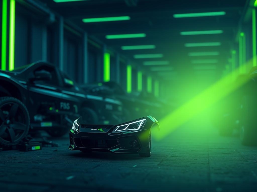 A sleek, modern representation of an AI powered marketplace for