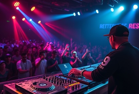 Live Hip-Hop Performance - DJ 8ARMZ on stage with crowd