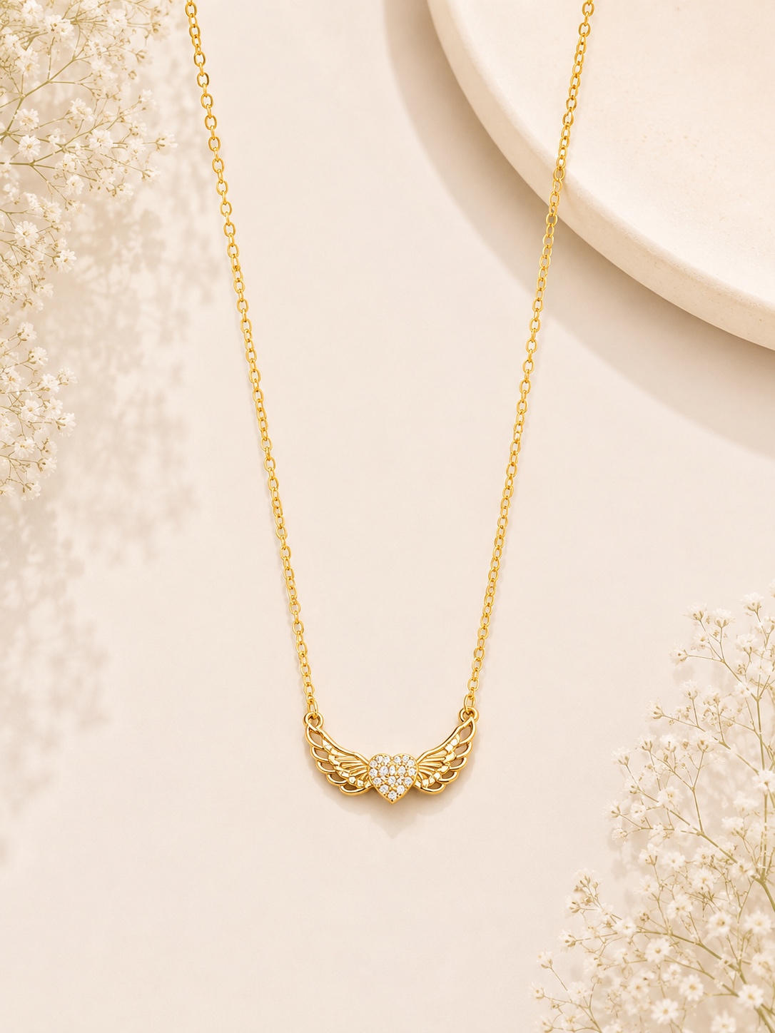 Κολιέ Lumen Angel Wings Heart Gold – Αγάπη & Προστασία