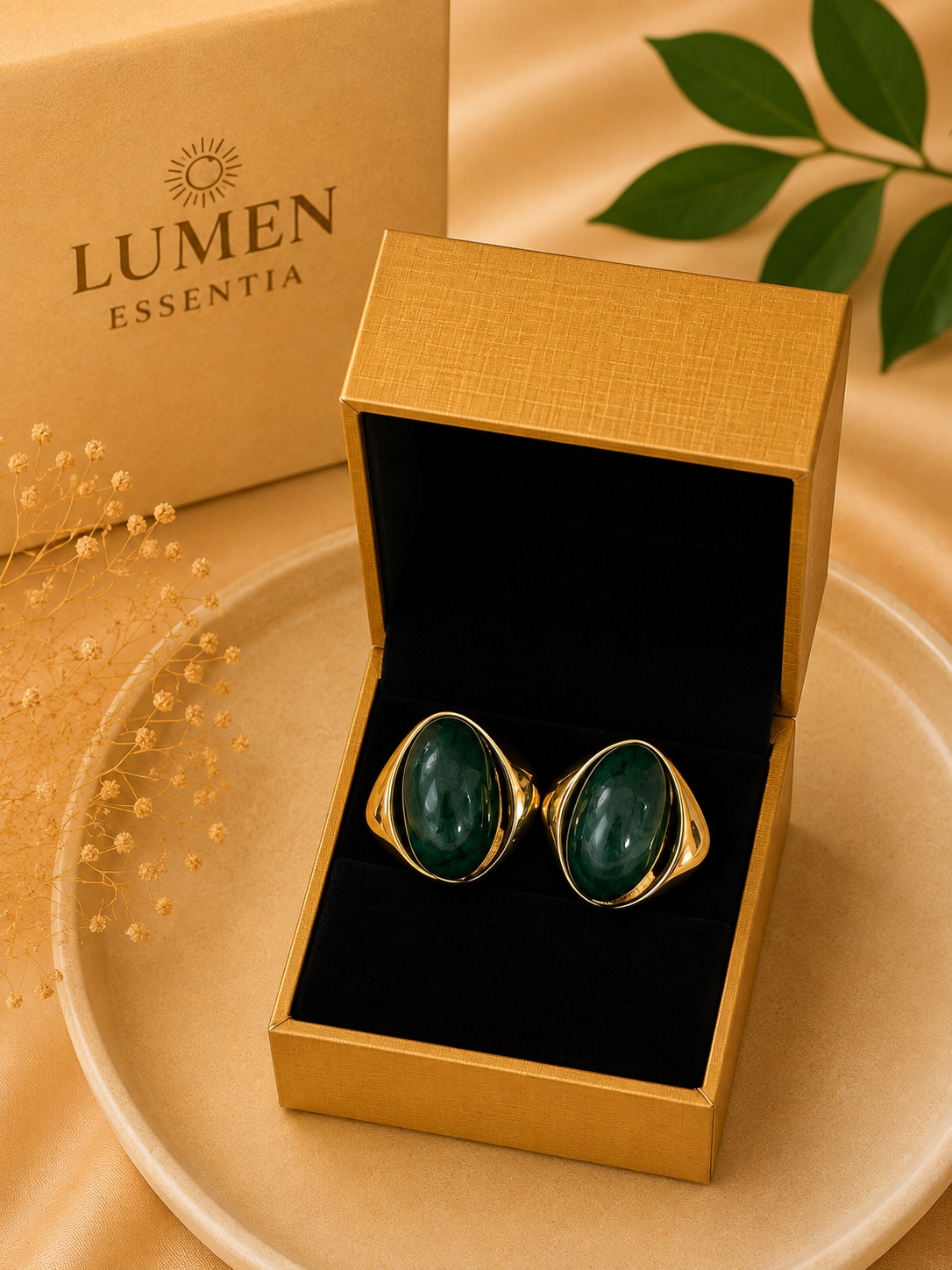 Emerald Essence Earrings — Lumen Essentia
