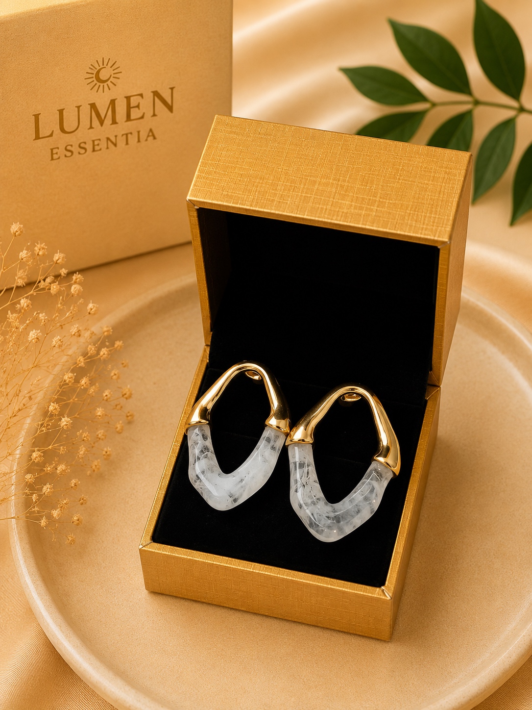 Golden Moon-Statement Earrings