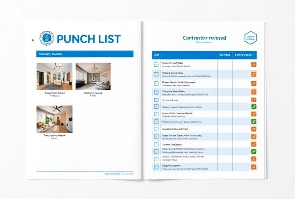 Sample punch list report showing contractor-reviewed issues with photos and severity badges