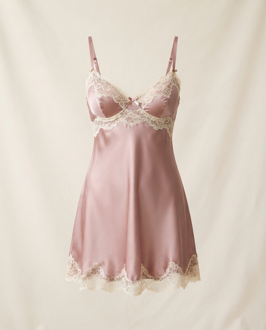 Rosé Satin Chemise