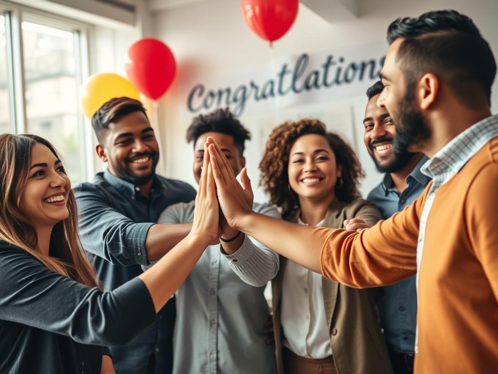 A close up image of a diverse group of employees
