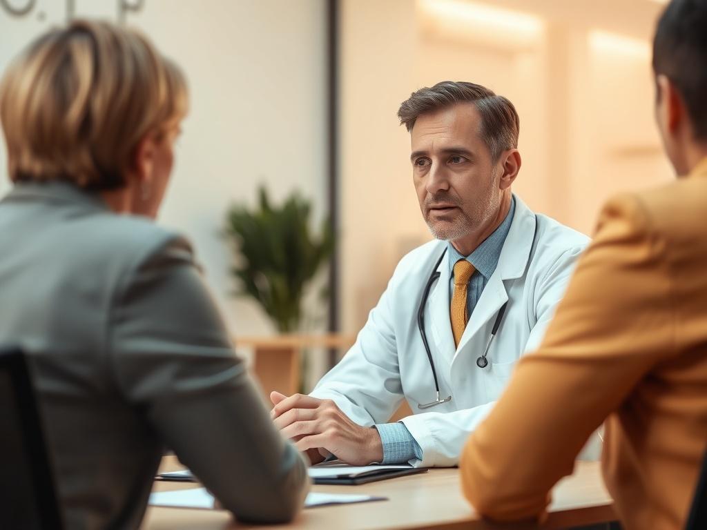 A close-up shot of a professional psychologist conducting a psychological evaluation in an office environment, with the psychologist focused on a client sitting across the table. The background should be softly blurred to emphasize the interaction, showcasing a calm and serious atmosphere. The lighting should be warm and inviting, reflecting a sense of trust and professionalism.