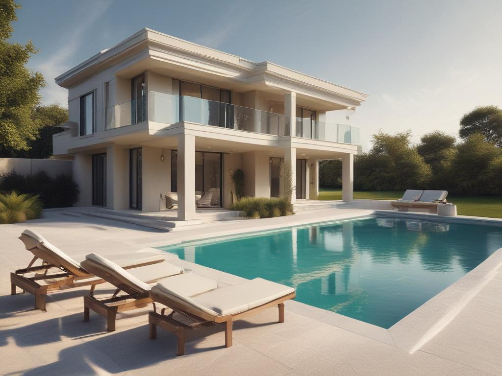 luxury villa, elegant design, spacious living, outdoor paradise