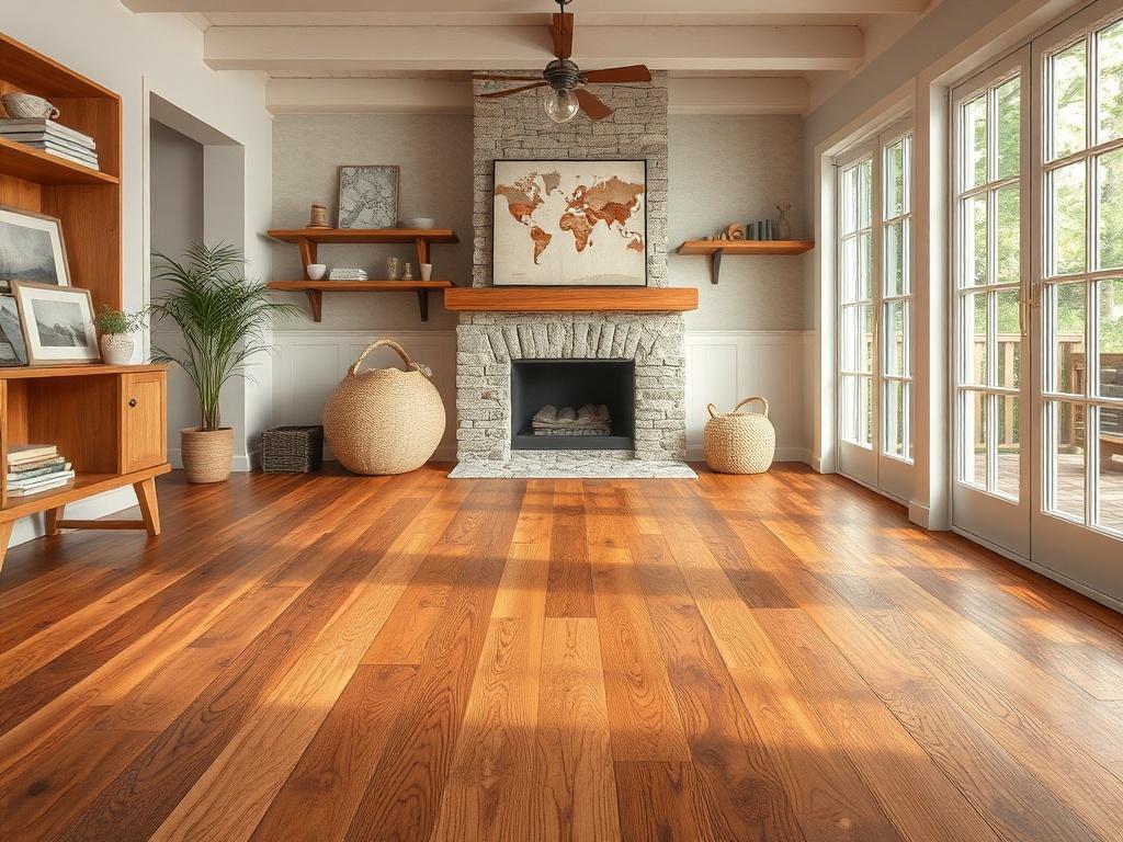 A stunning image of Solid Hardwood Floors, presented in a