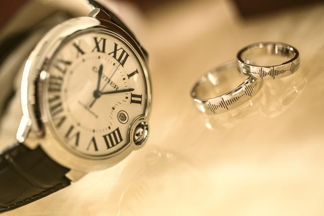Watch and wedding bands