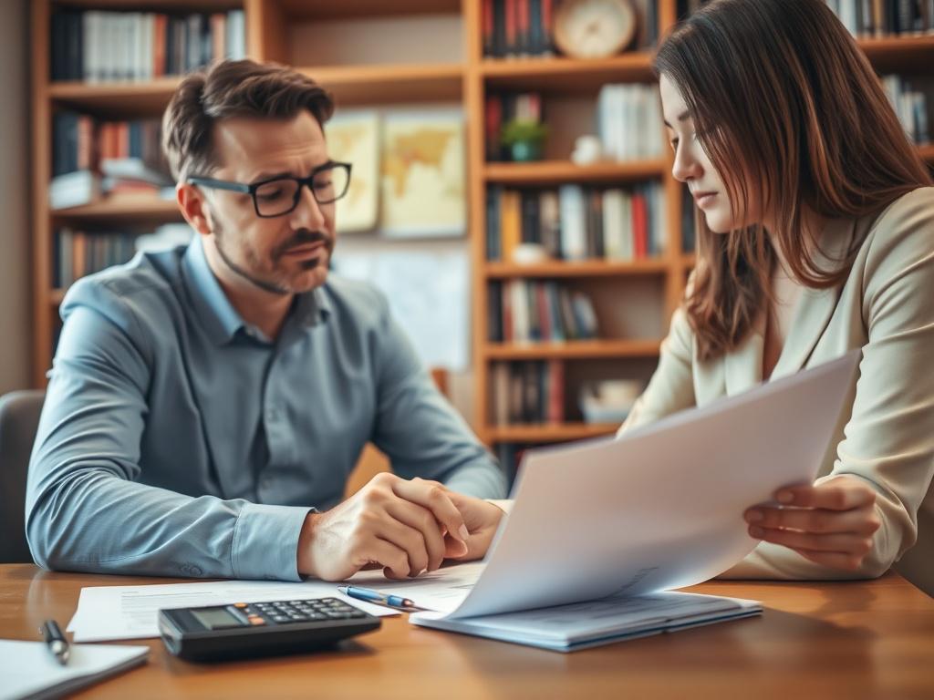 A close up shot of a professional tax consultant discussing