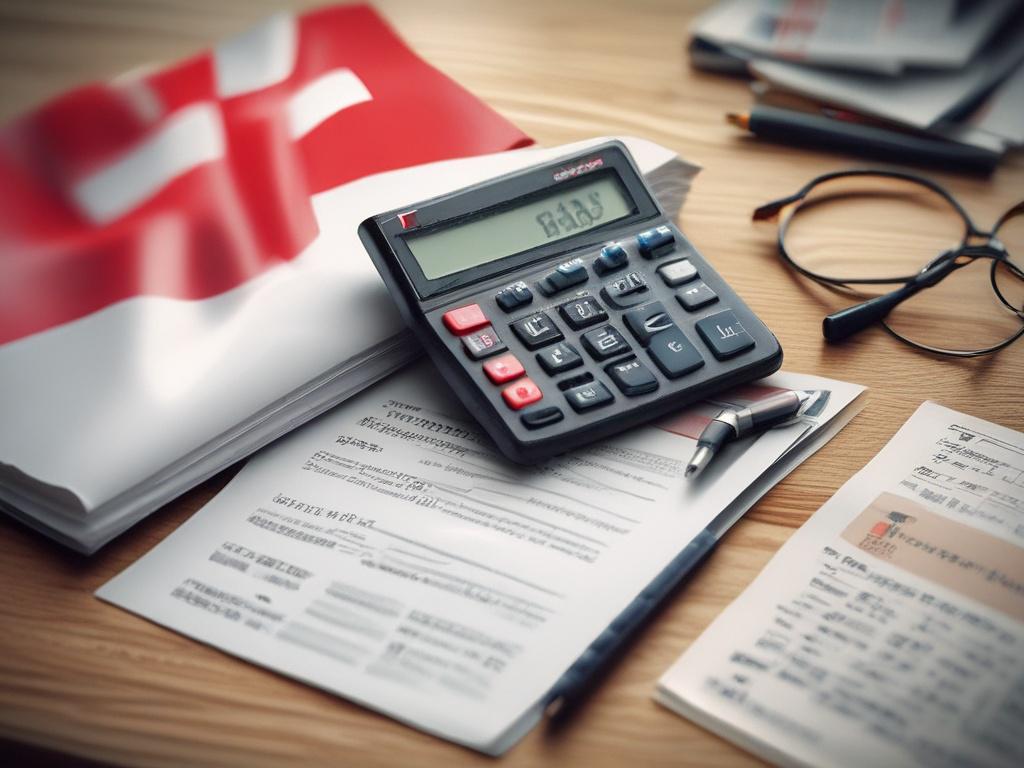 A close up shot of a Swiss flag alongside financial