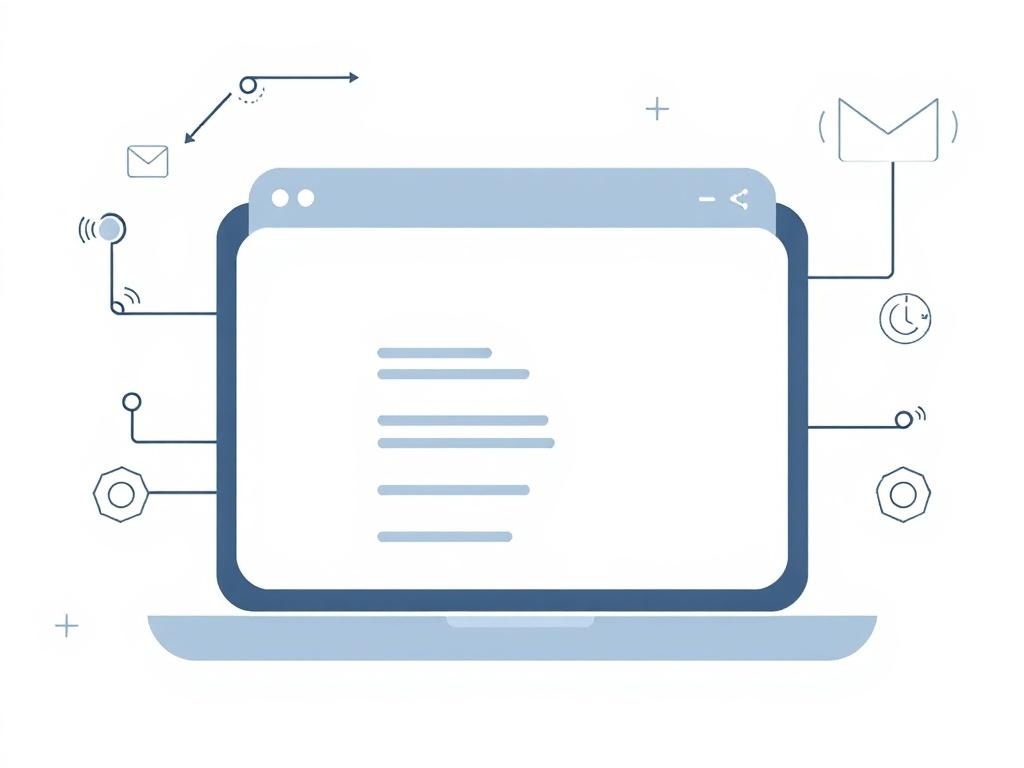 A clean and modern illustration of a minimalistic email inbox