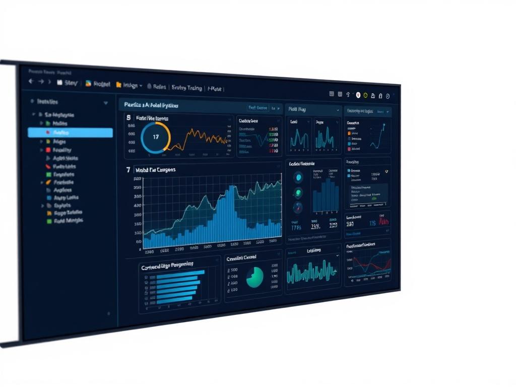 A digital interface showing an AI model training process with