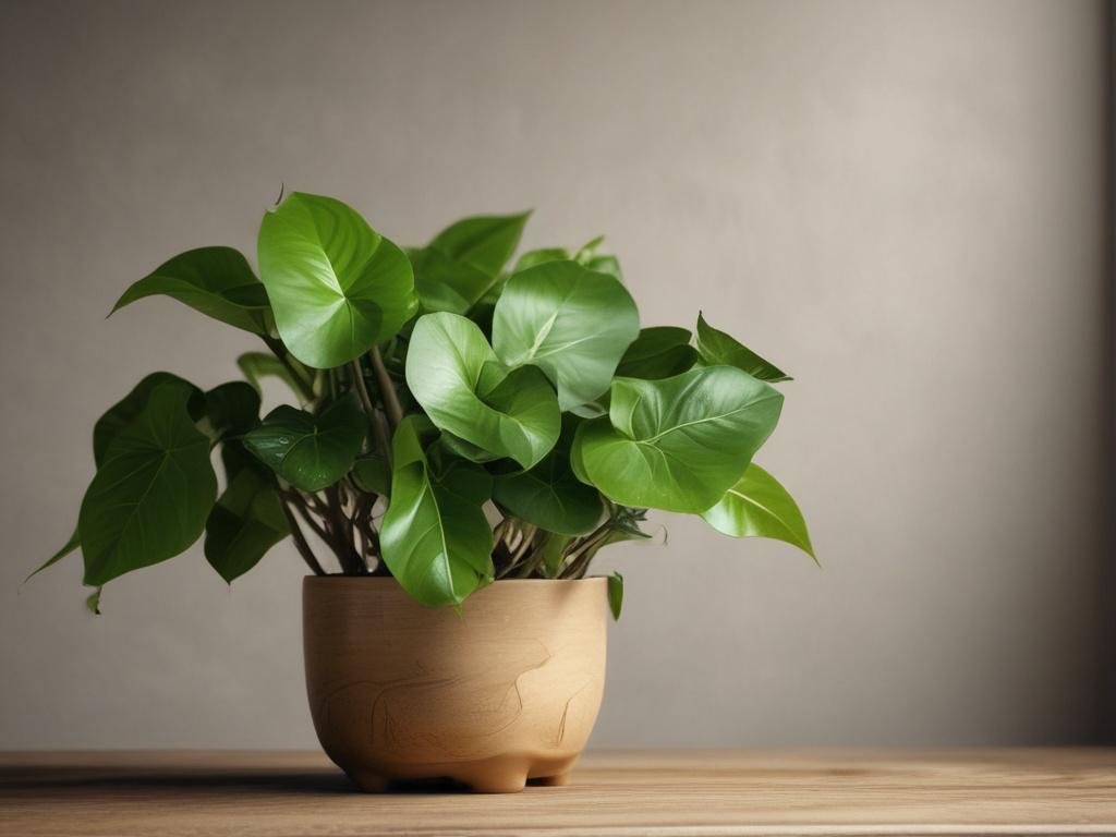 realistic high resolution of a Pothos Golden plant with green