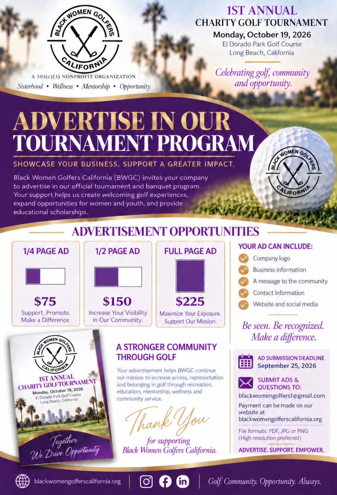 Tournament Program Advertisement Flyer