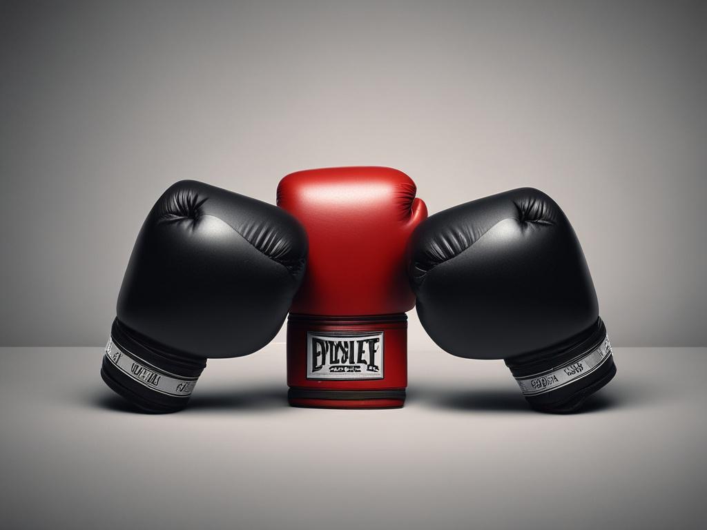 boxing gloves, black, red, performance, training
