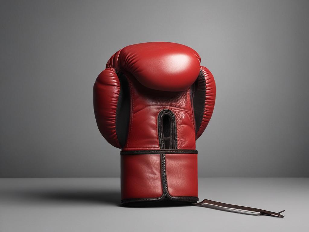 boxing gloves, leather, professional, red, black, durable