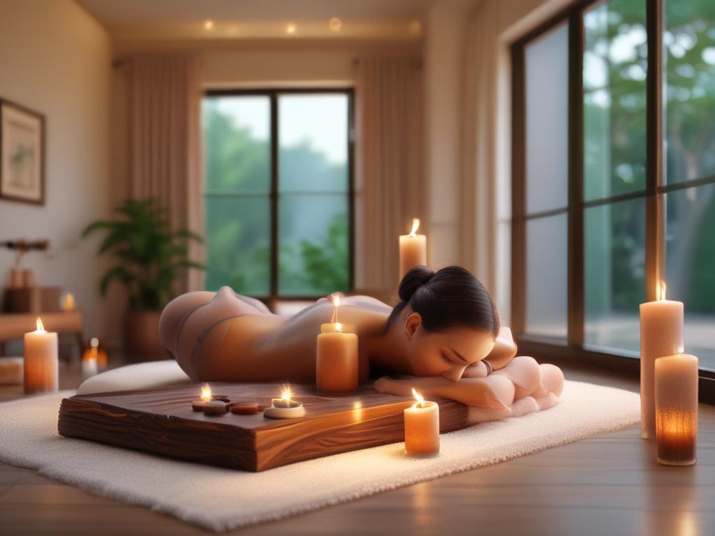 A serene and inviting scene of a luxurious massage room