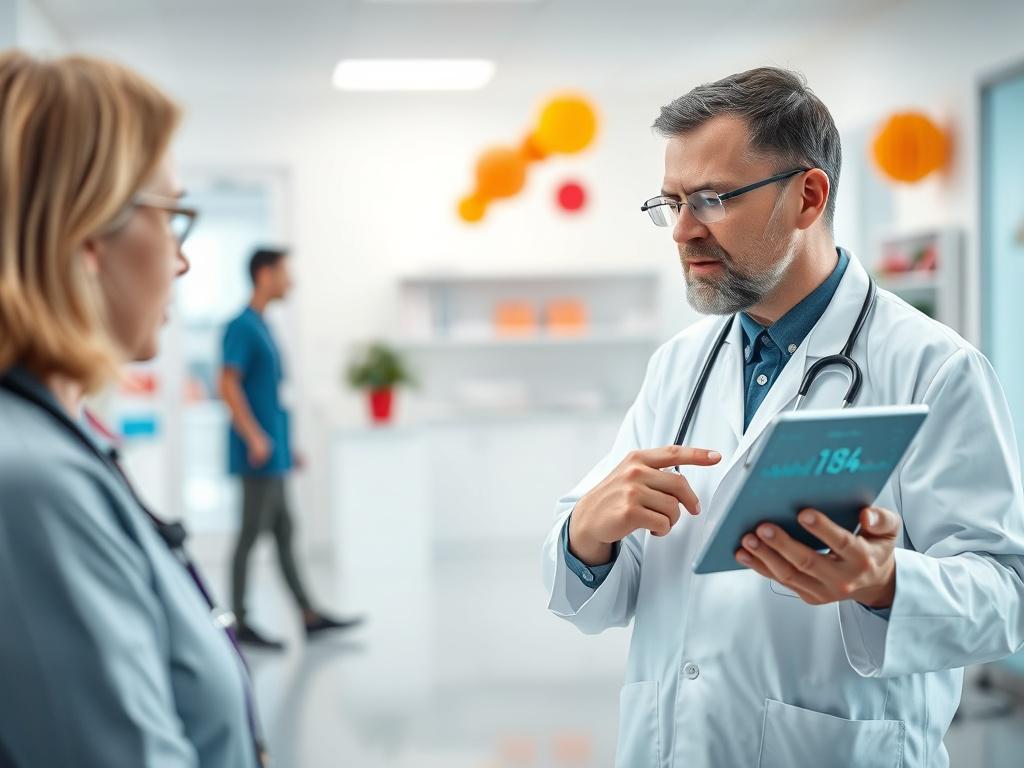 A close up shot of a healthcare professional in a