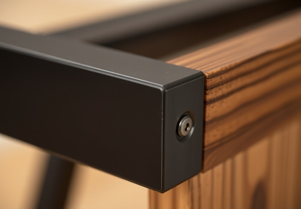 Metal and wood joint detail