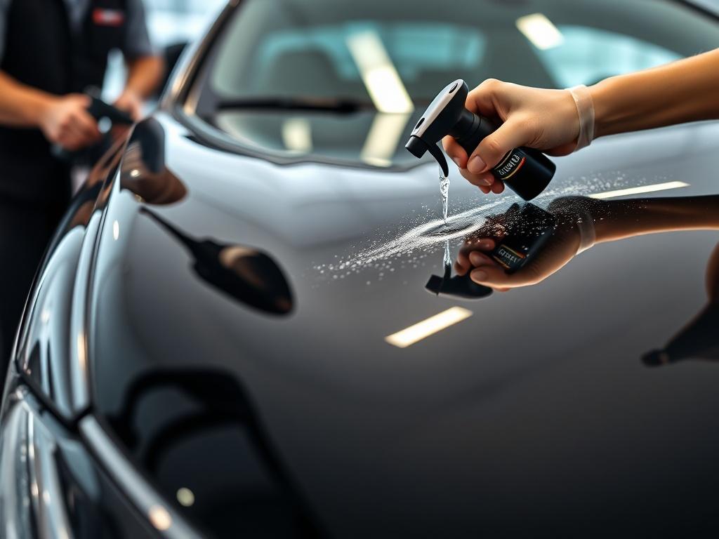 A hyper realistic close up shot of a luxury car