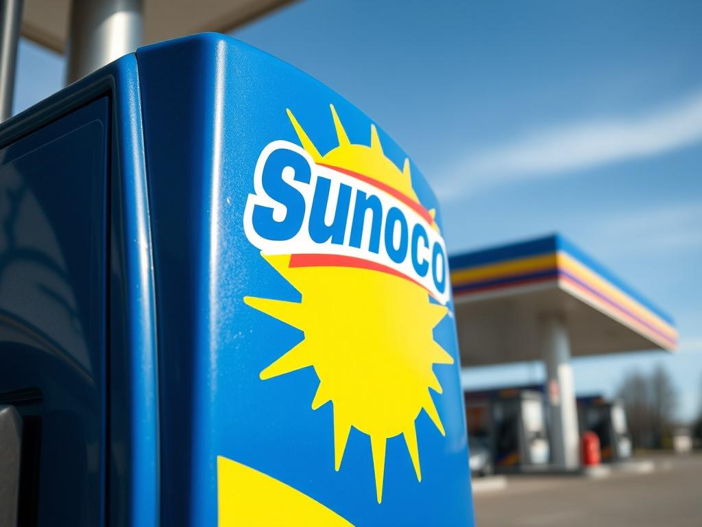 A close up shot of a Sunoco fuel pump at