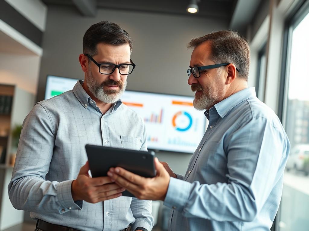 A close up shot of a business consultant working with
