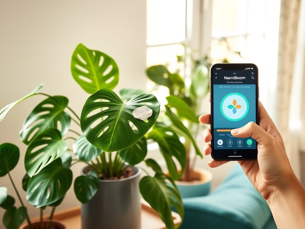 Home plant owner with NeuroBloom app