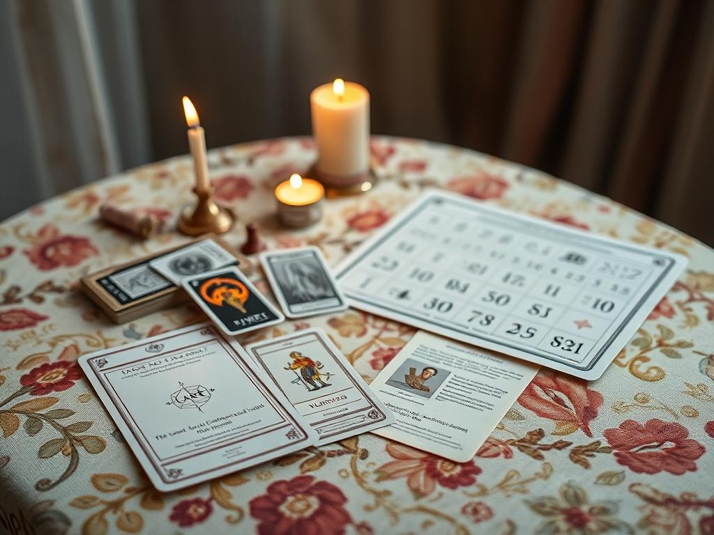 An inviting combo session setup featuring both tarot cards and