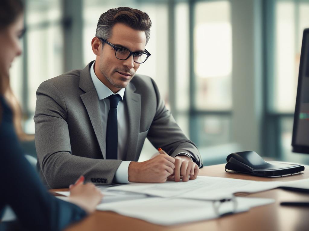 A close up shot of a financial advisor discussing plans