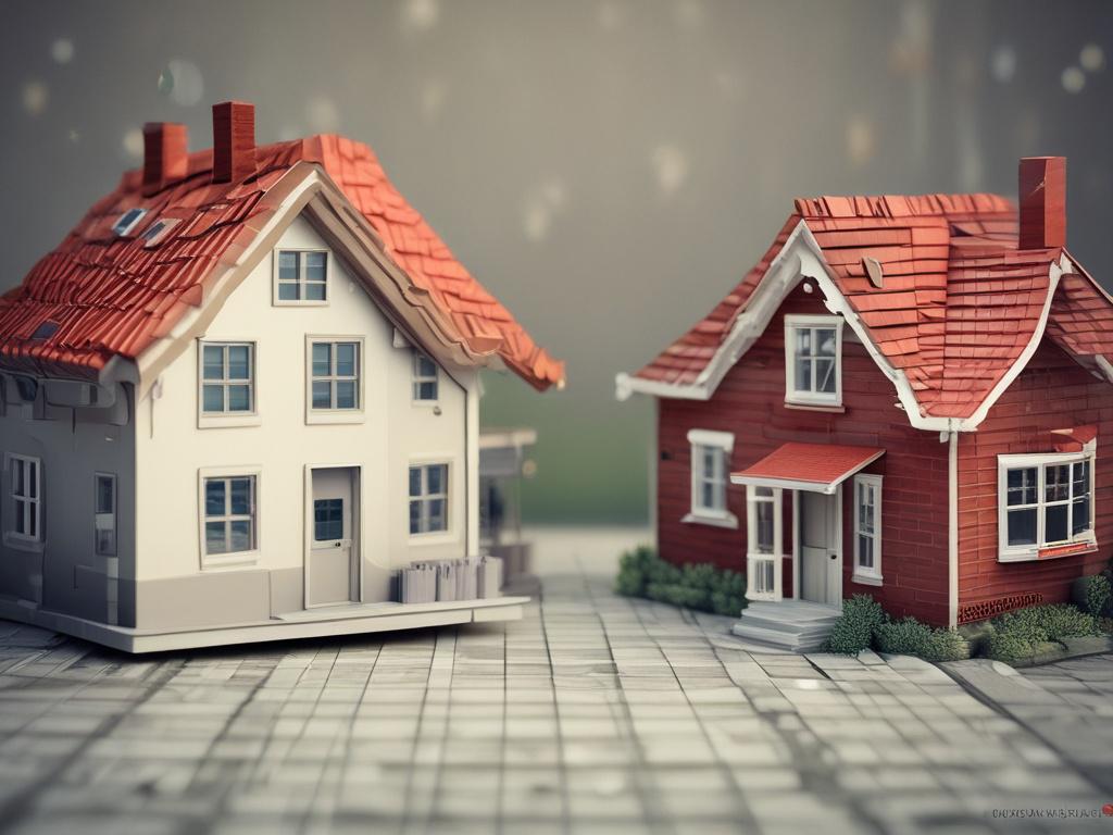 Create a highly detailed, realistic high-resolution image that illustrates the concept of saving for a house versus investing. The composition should be simple and clear, focusing on one main subject: a confident young person (gender-neutral) contemplating their financial future. The subject should be seated at a modern desk, with a thoughtful expression, surrounded by financial documents and a small piggy bank on one side, and stock market charts or investment portfolios on the other side. 

The background