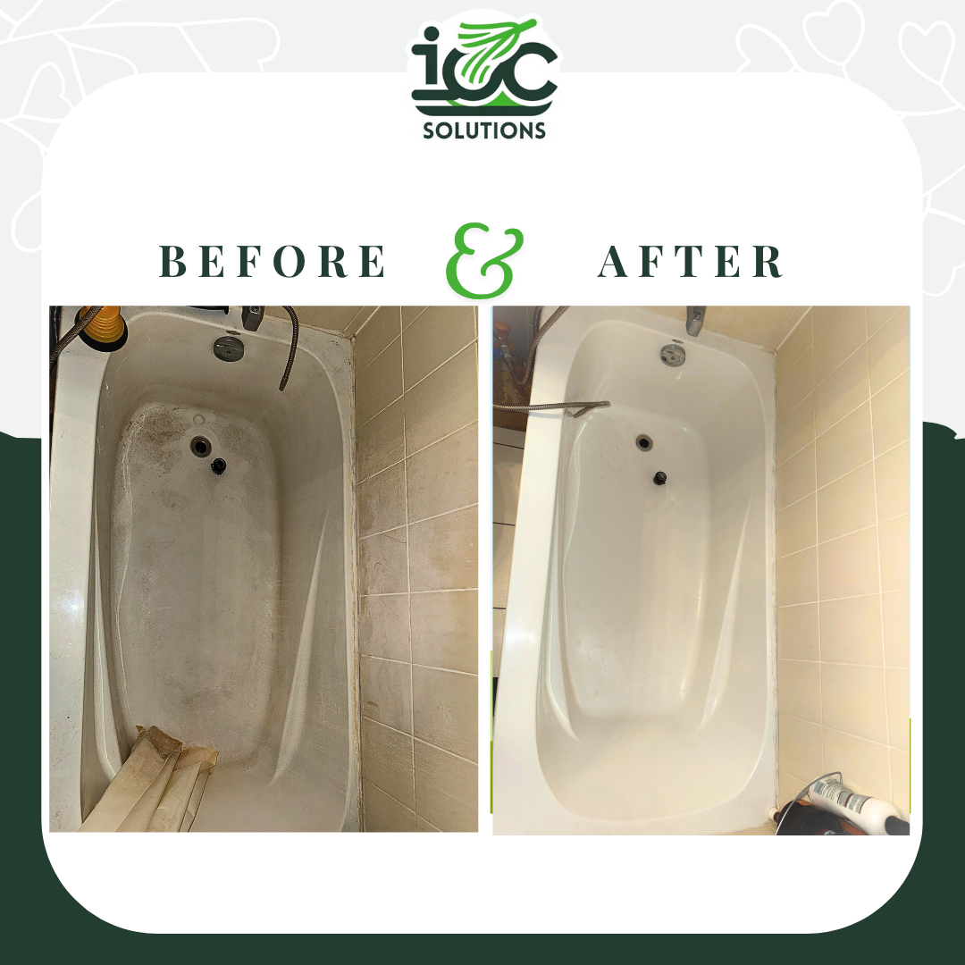 Transformation of a bathtub after a deep cleaning in Greater Toronto Area