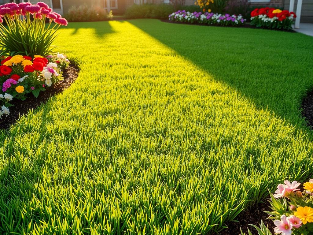 A high resolution image of a well maintained lawn with