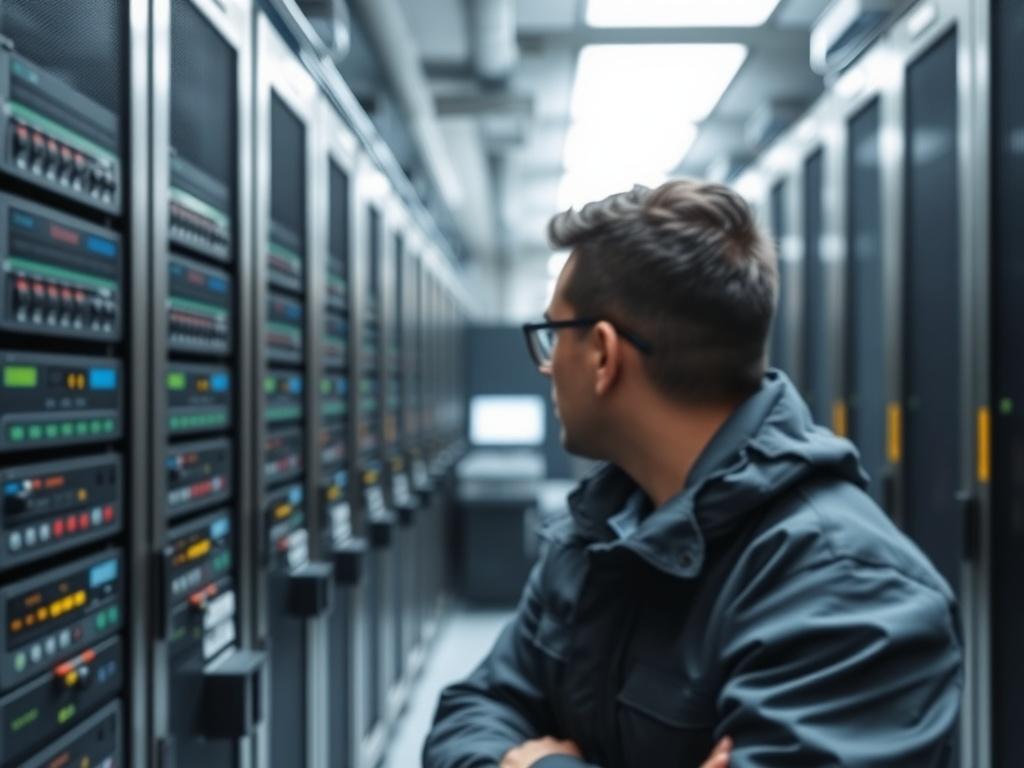 A high resolution image of a secure data center with