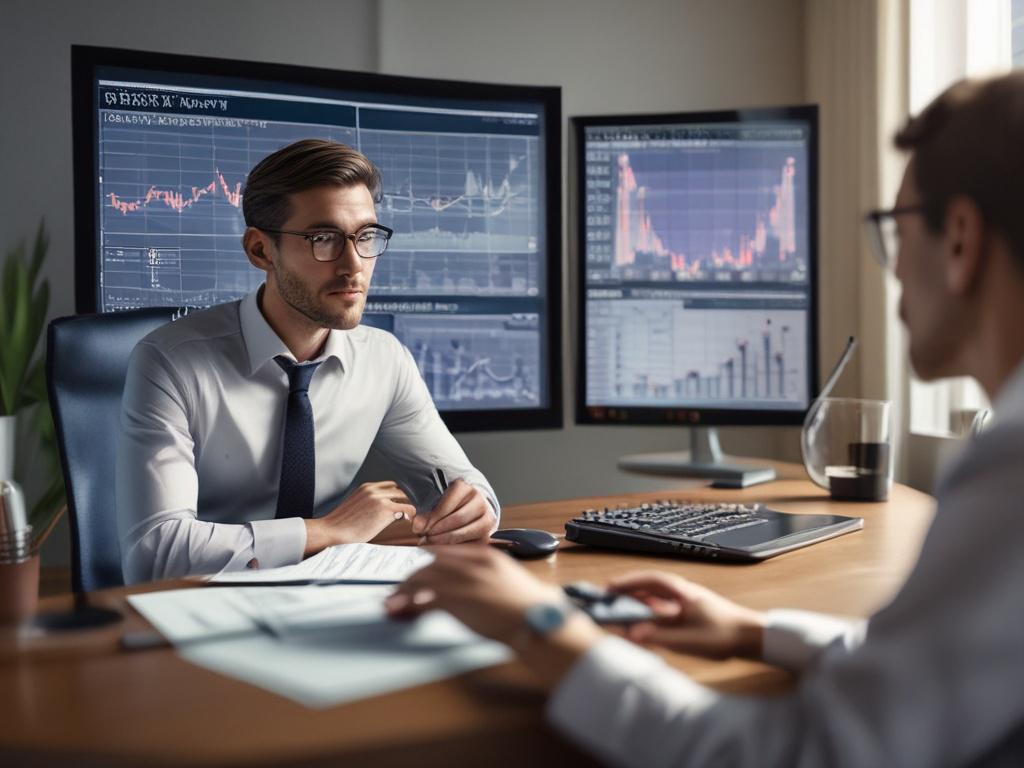 A close up shot of a financial advisor discussing investment