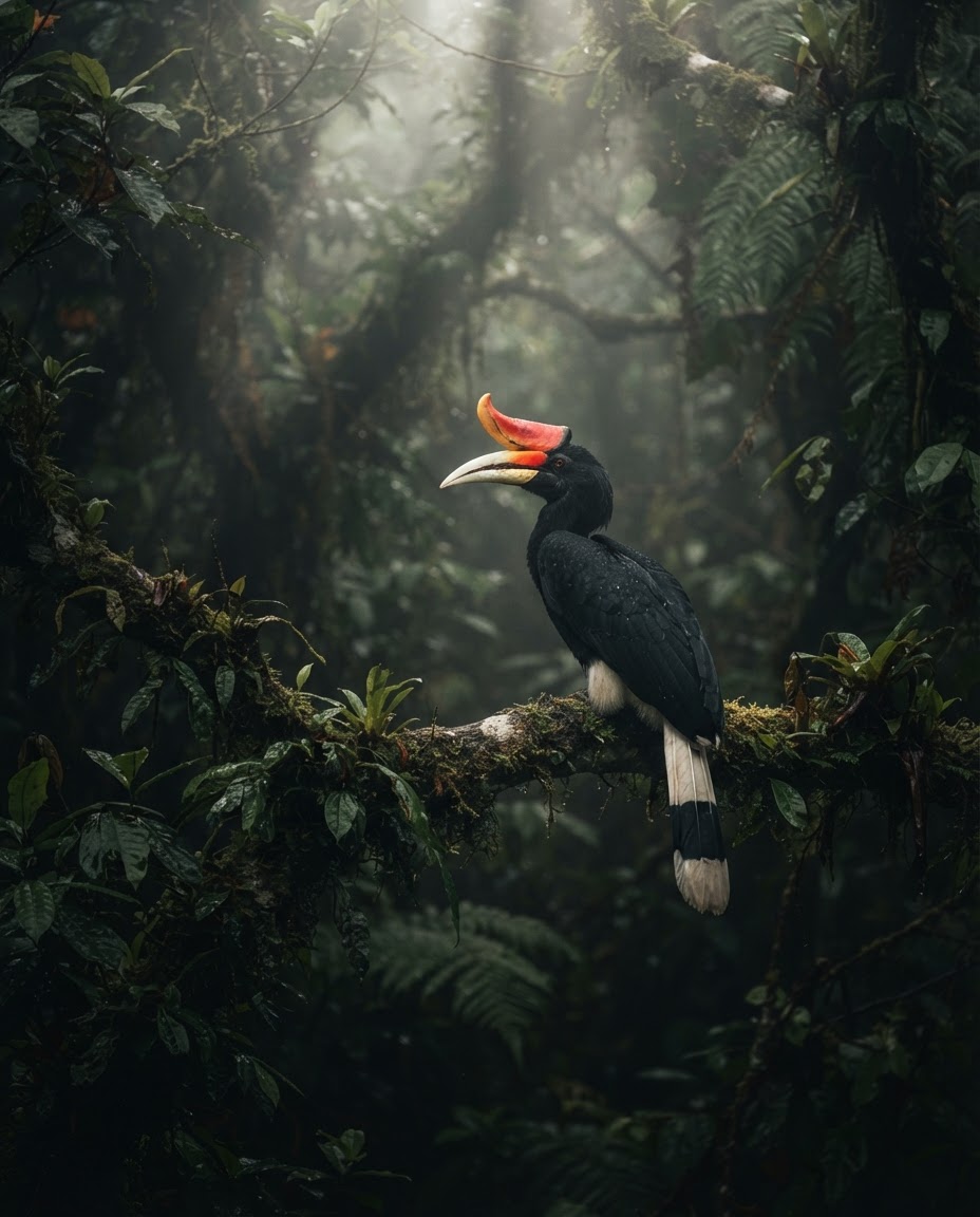 Rhinoceros hornbill — The Canopy King, Danum Valley, Borneo