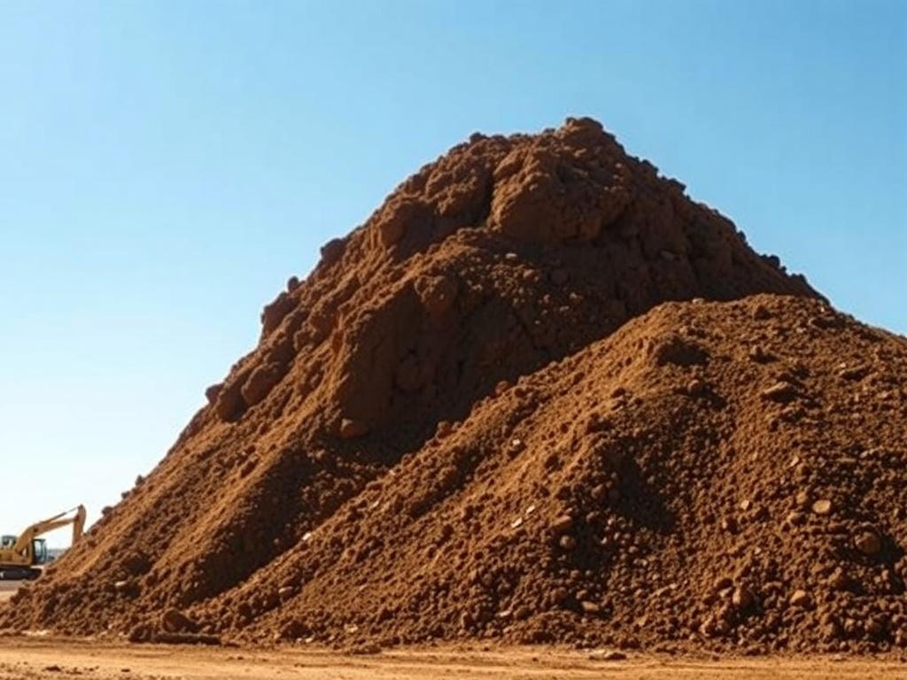 Stockpile of screened fill dirt available for bulk delivery from Kathleen Mine