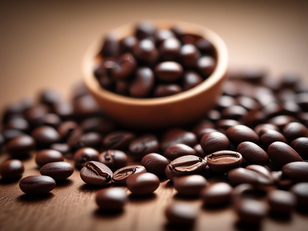 A close up shot of freshly roasted coffee beans on