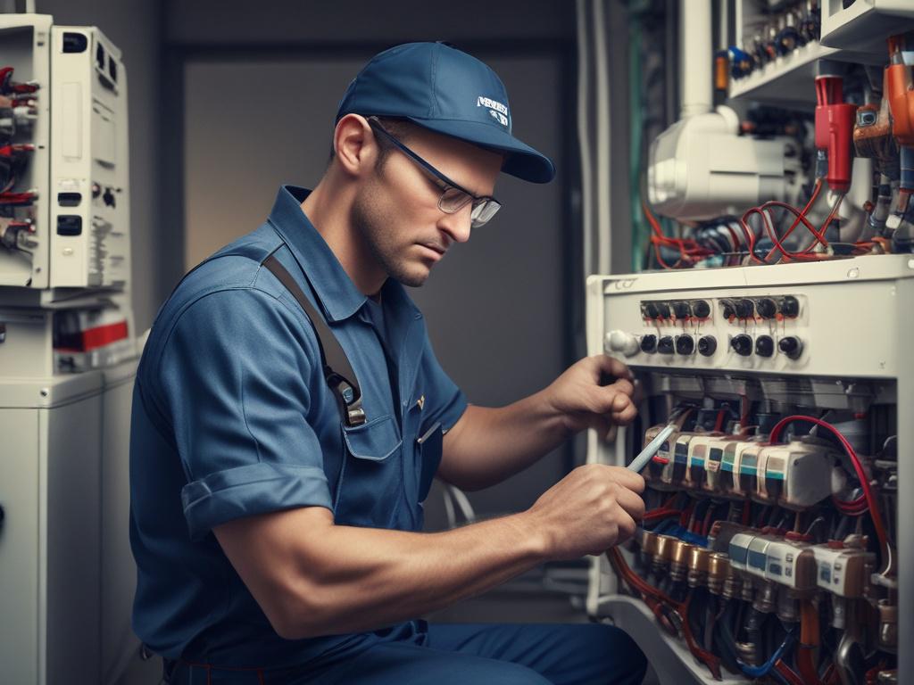 A realistic high resolution portrait of a professional electrician working