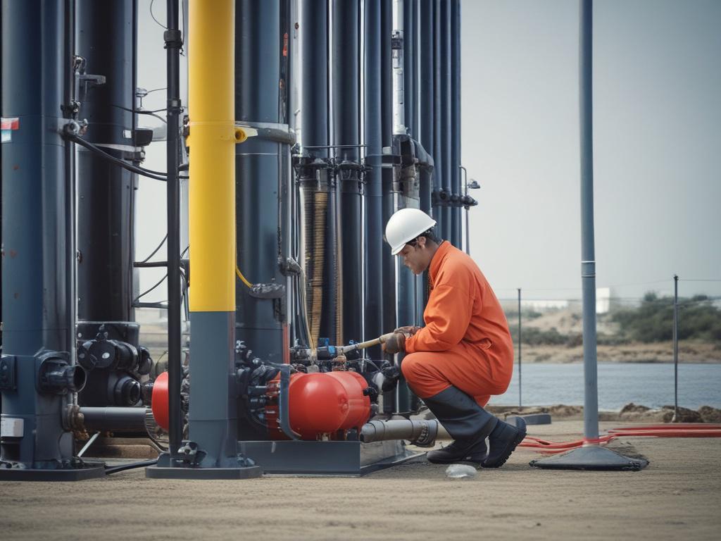 realistic high resolution of a technician working on a submersible