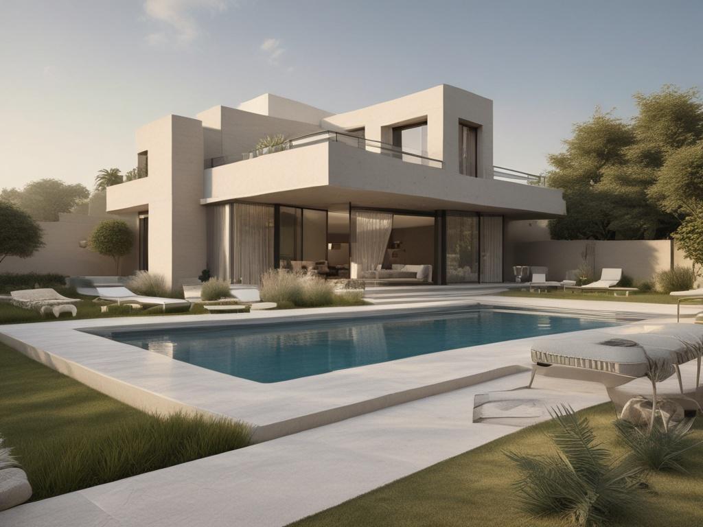 modern villa, New Cairo, private garden, contemporary design, luxury living