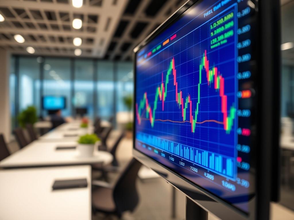 A close up shot of a digital screen displaying dynamic