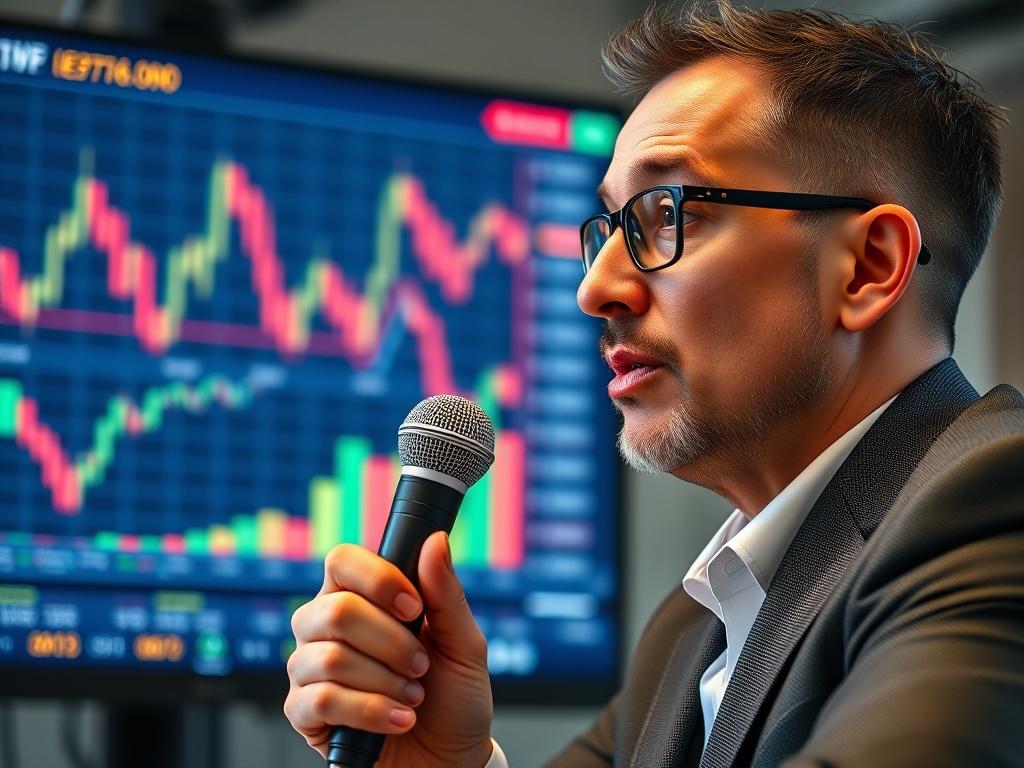 A close up shot of a professional financial expert speaking