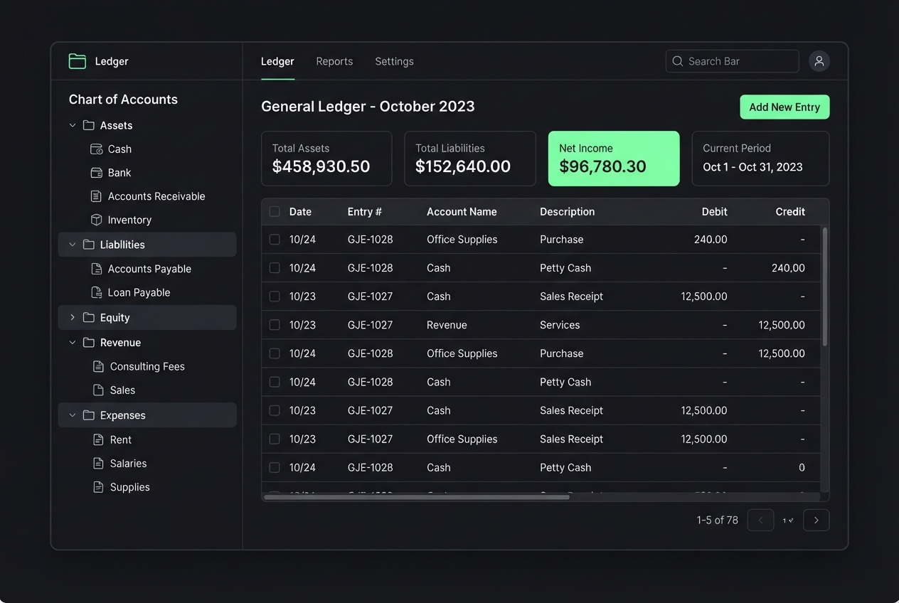Ledgerlite interface screenshot