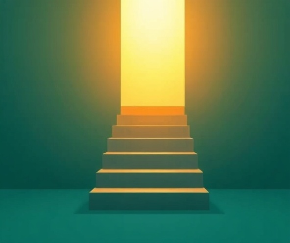 Abstract illustration of ascending steps and spiritual growth