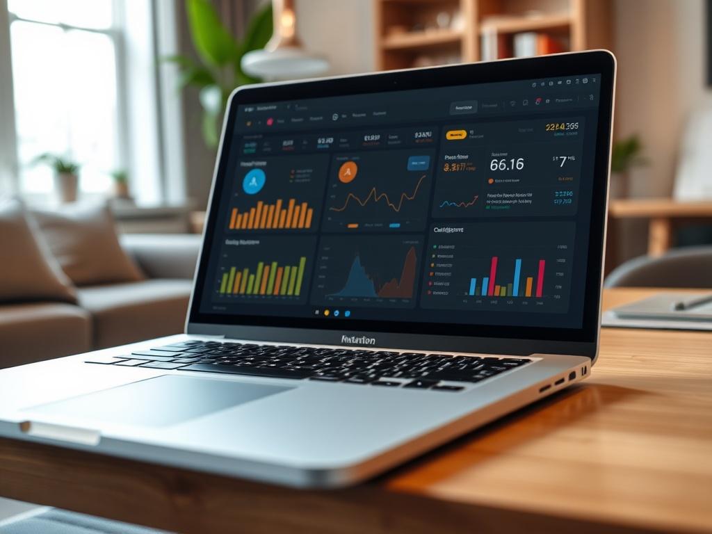 Create a highly realistic, high-resolution image that encapsulates the essence of the blog titled "Payment Orchestration Platforms Explained: The Missing Link in iGaming Success." 

Composition: The image should be shot with a 45mm f/1.2 lens style to create a sharp focus on the subject while softly blurring the background. The composition should be straightforward and uncluttered, emphasizing the subject without distractions.

Subject Matter: The primary subject should be a sleek, modern laptop open to a f