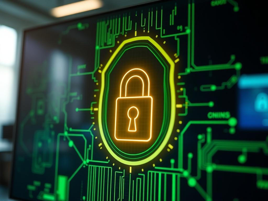 A close up shot of a secure digital lock symbol