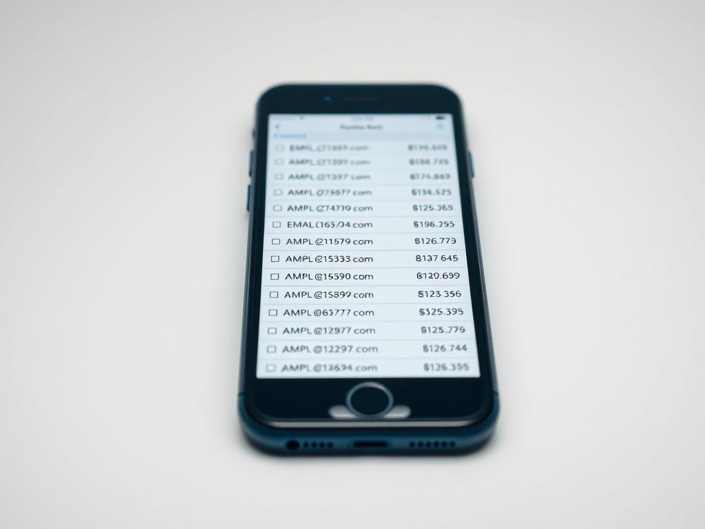 A close up shot of a smartphone displaying a list