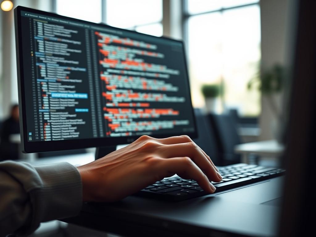 A hyper realistic close up shot of a computer screen