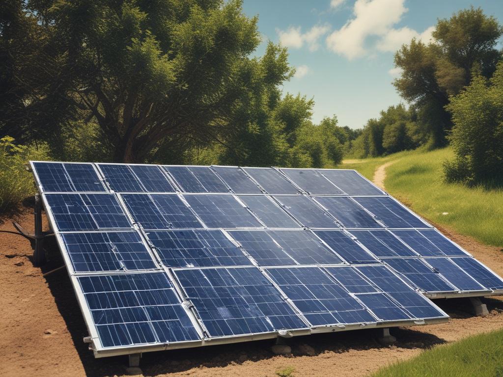 Create a realistic high resolution of a solar panel installation